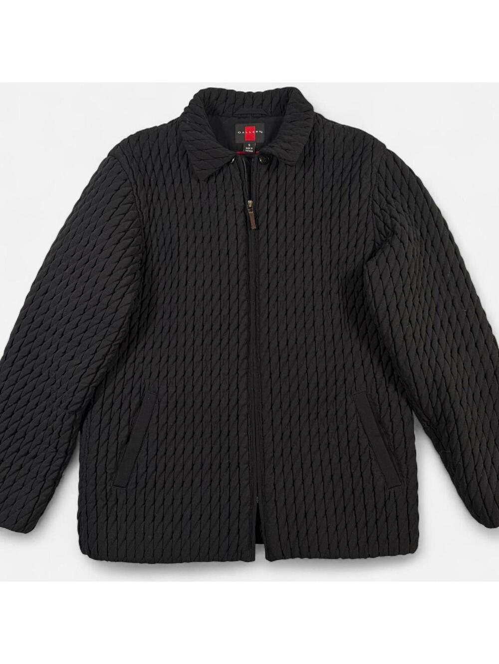 Gallery Quilted Zip Coat Women’s Small Black Lightweight Jacket